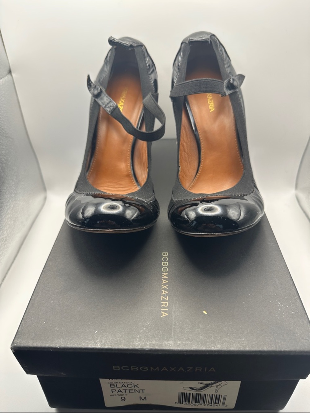 BCBGMaxAzria Black Patent Mary Jane Heels